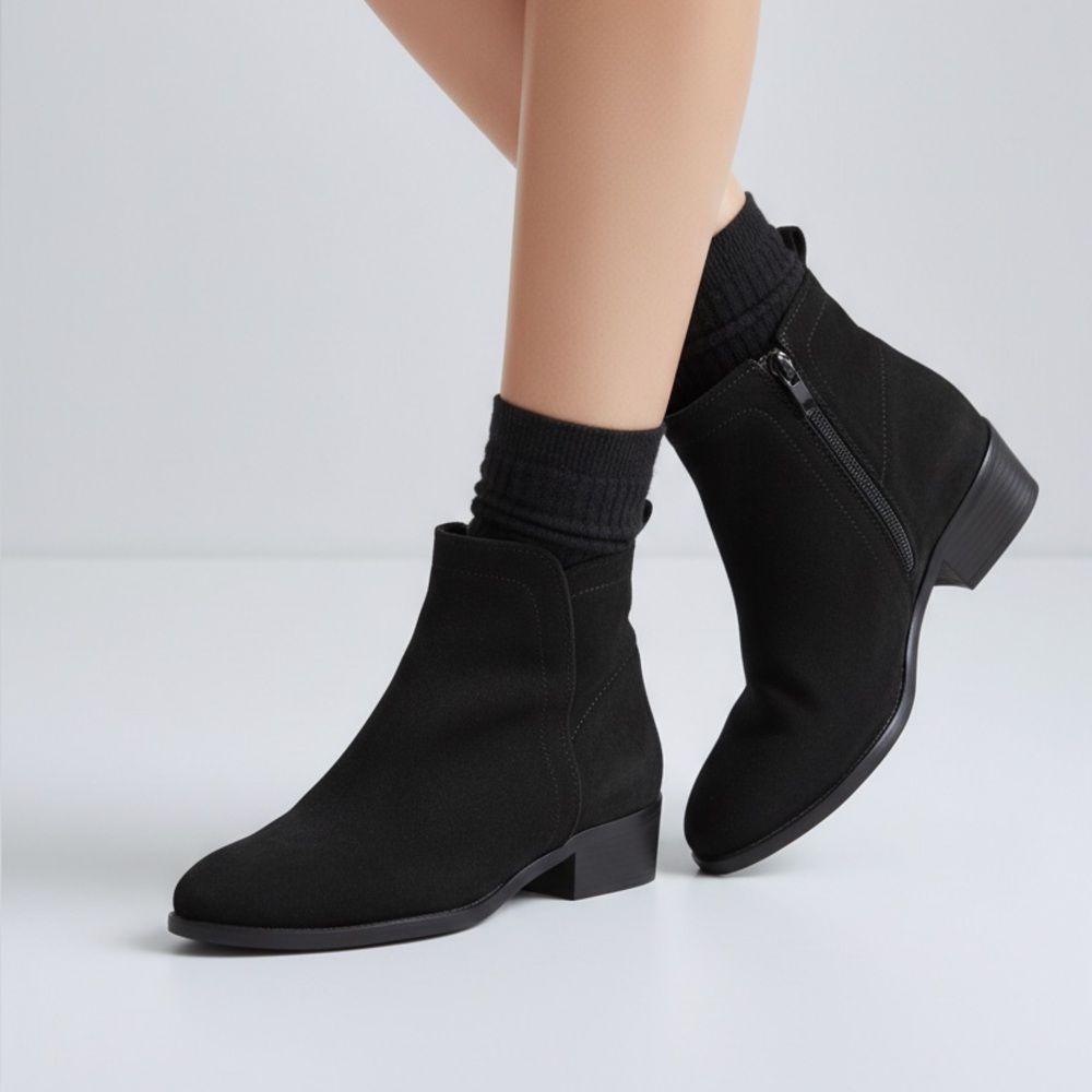 Blondo Valli Waterproof Black Suede Ankle Booties